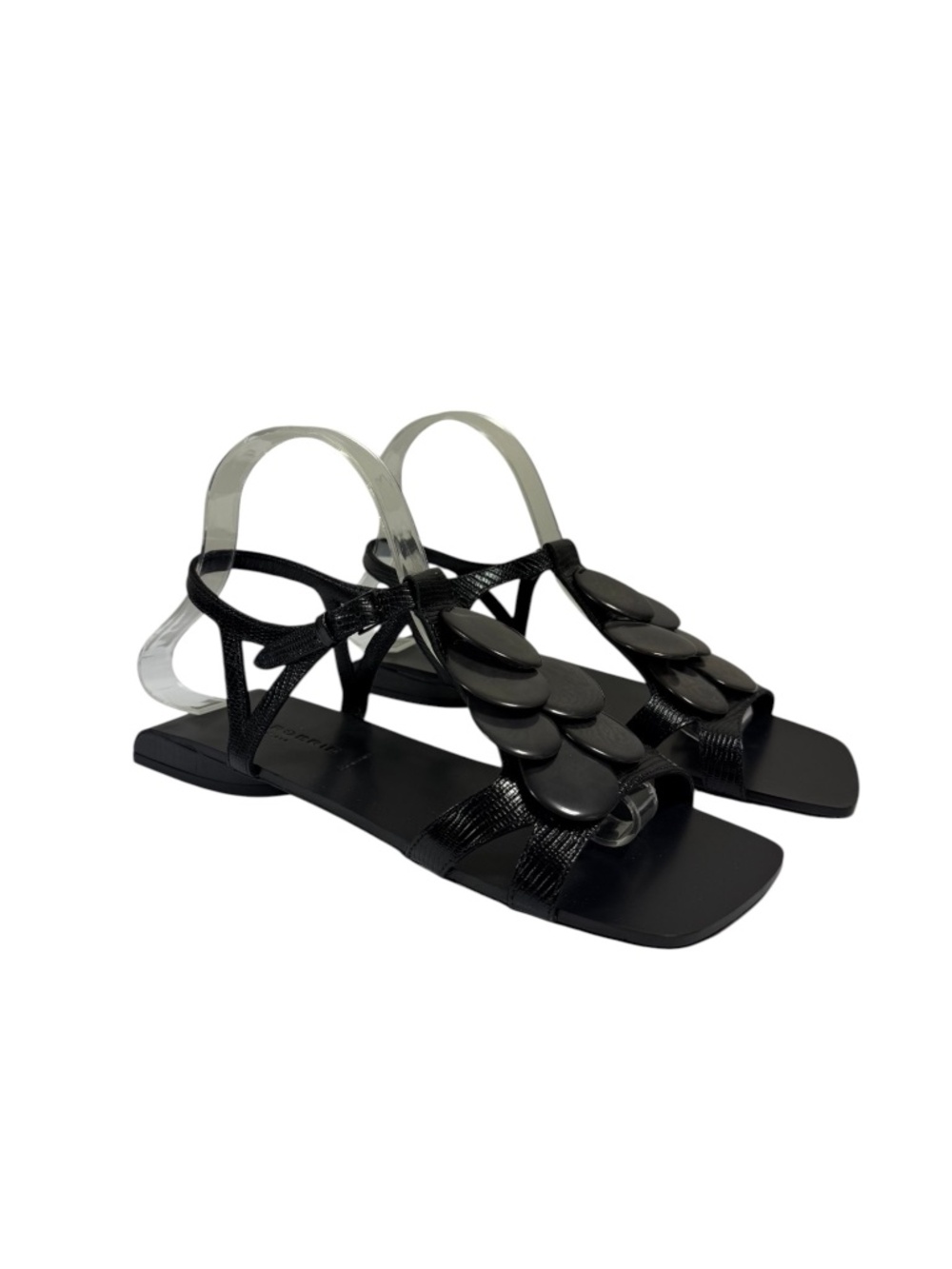 Clergerie Leather Tagua Sandals in Black Size 38 (NEVER WORN)